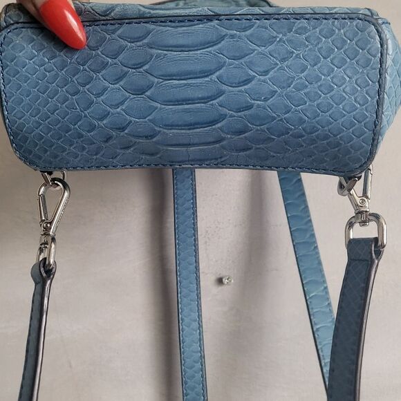 Michael Kors Blue Mini Backpack Abbey Croc Embossed Fair Condition 8x8 main image 7